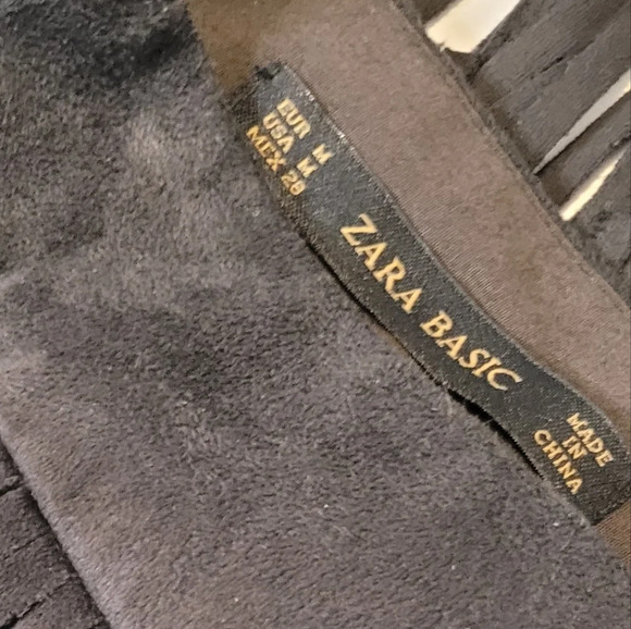 ZARA Black faux suede tiered fringed Harlem Nights Rita Hayworth skirt, size M - Picture 6 of 9